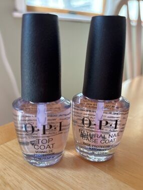 NEW OPI Clear Top Coat & Natural Nail Base Coat Duo 0.5 fl oz each
